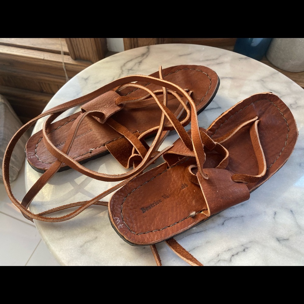 Early Beatrice Valenzuela Brown Gladiator Sandals - Picture 6 of 9